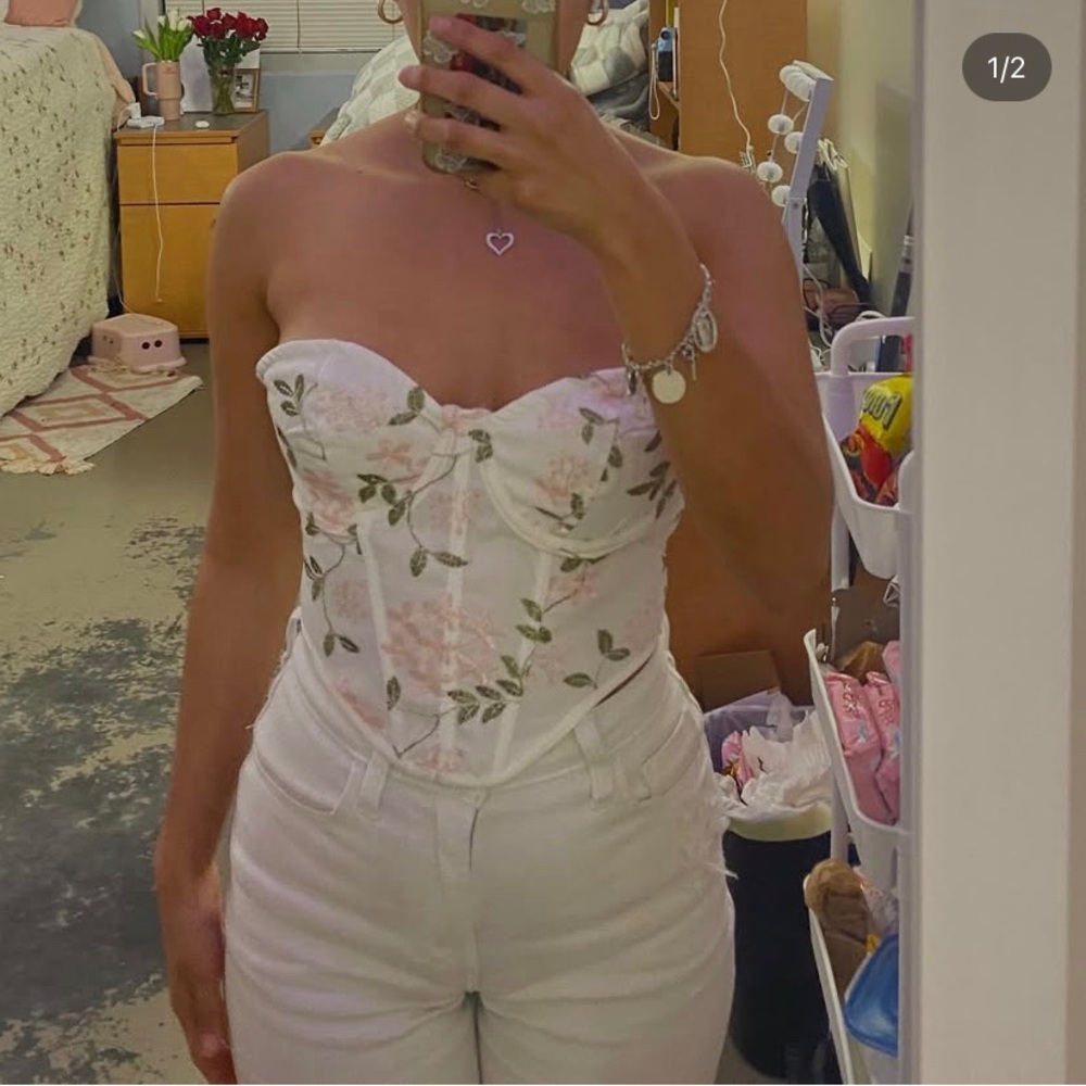 Floral Strapless Top